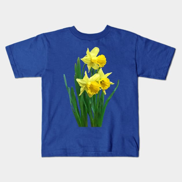 Daffodils - Daffodils Tall and Short Kids T-Shirt by SusanSavad